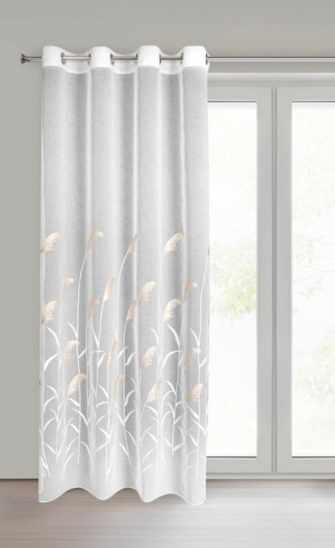 Firana 140x250 Abbie kremowa beżowa gotowa na przelotkach Eurofirany Firana 140x250 Abbie kremowa beżowa gotowa na przelotkach Eurofirany