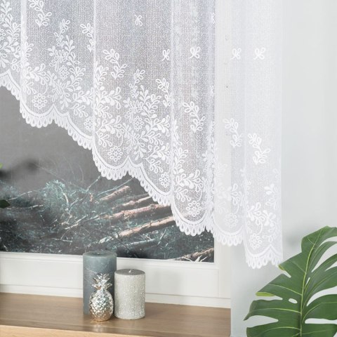 KAROLINA Firanka żakardowa gotowa, szerokość 300 x wysokość 140cm, kolor 001 biały 054160/FBL/001/300140/1