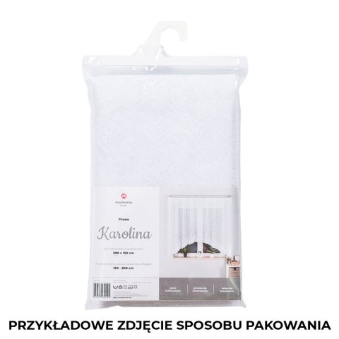 KAROLINA Firanka żakardowa gotowa, szerokość 300 x wysokość 140cm, kolor 001 biały 054160/FBL/001/300140/1