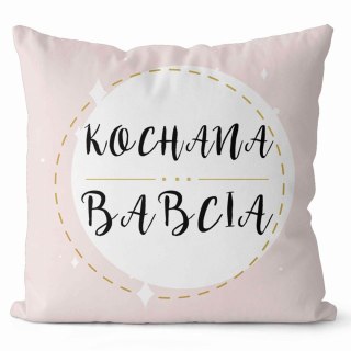 Poduszka bawełniana 43x43 różowa Kochana Babcia