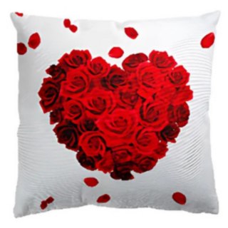 Poduszka dekoracyjna 43x43 Cleo Rose heart biała czerwona Walentynki 2025