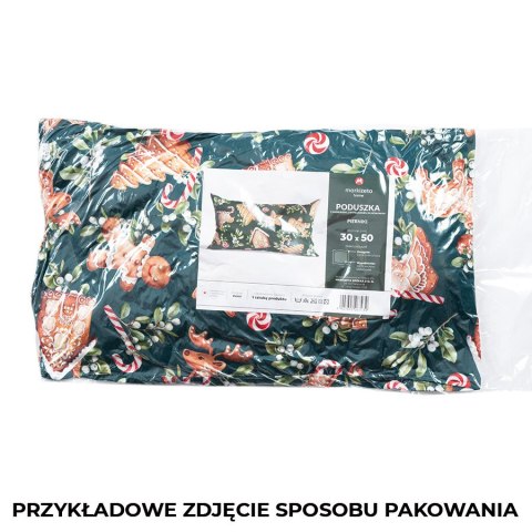 Poduszka świąteczna dwustronna z mikrofibry 30x50 Szkoti choinki biała z wypełnieniem silikonu TBN017/SIL/001/030050/1