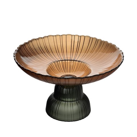 DAZ GLASS Patera na nodze 24x14cm brąz DAZ GLASS Patera na nodze 24x14cm brąz