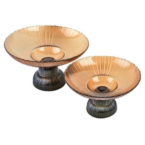 DAZ GLASS Patera na nodze 24x14cm brąz DAZ GLASS Patera na nodze 24x14cm brąz