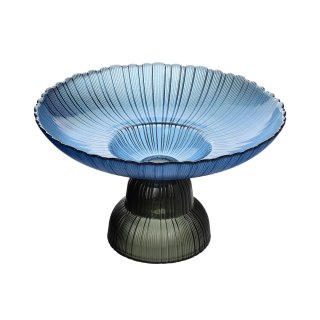 DAZ GLASS Patera na nodze 24x14cm niebieska