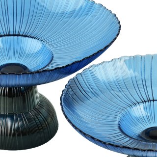 DAZ GLASS Patera na nodze 24x14cm niebieska