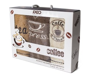 Kuchenny komplet ręczników 3 szt Coffe 30x50 Faro