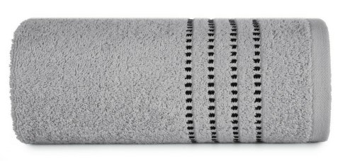 Ręcznik 50x90 Fiore stalowy 500g/m2 frotte ozdobiony bordiurą w postaci cienkich paseczków Eurofirany Ręcznik 50x90 Fiore stalowy 500g/m2 frotte ozdobiony bordiurą w postaci cienkich paseczków Eurofirany