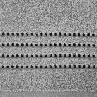 Ręcznik 50x90 Fiore stalowy 500g/m2 frotte ozdobiony bordiurą w postaci cienkich paseczków Eurofirany