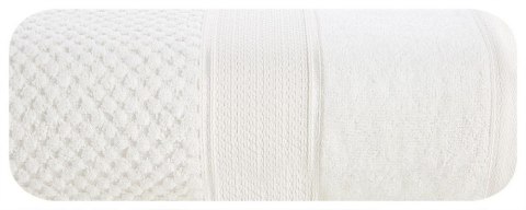 Ręcznik Jessi 50x90 kremowy frotte 500g/m2 z fakturą wytłaczanej krateczki i welurową bordiurą Eurofirany Ręcznik Jessi 50x90 kremowy frotte 500g/m2 z fakturą wytłaczanej krateczki i welurową bordiurą Eurofirany