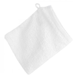 Rękawica myjka kąpielowa frotte bawełniana 400 g/m2 - biała - Mono
