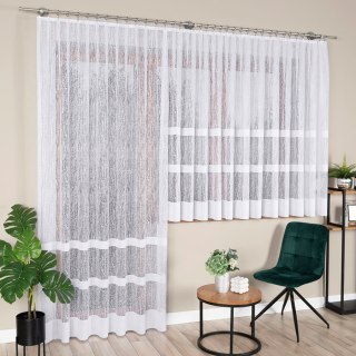 WIKTORIA Firanka żakardowa gotowa na prosto, szerokość 200 x wysokość 250cm, kolor 001 biały 018352/FBP/001/200250/1