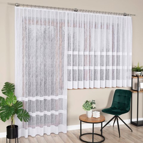 WIKTORIA Firanka żakardowa gotowa na prosto, szerokość 200 x wysokość 250cm, kolor 001 biały 018352/FBP/001/200250/1