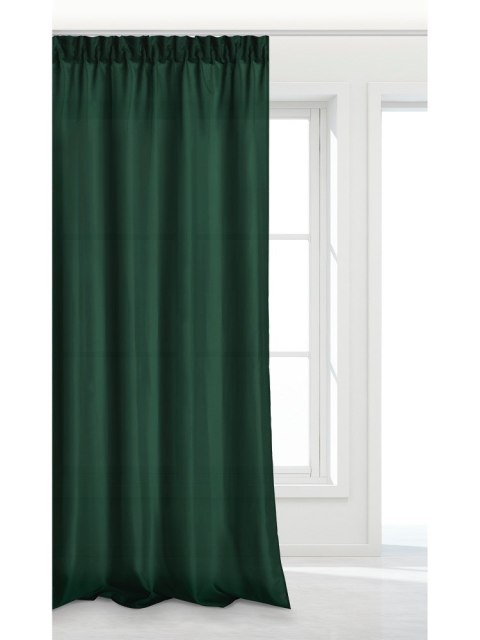 Zasłona gotowa 140x270 zielona butelkowa na taśmie Viva do salonu Zasłona gotowa 140x270 zielona butelkowa na taśmie Viva do salonu