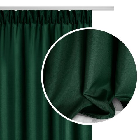 Zasłona gotowa 140x270 zielona butelkowa na taśmie Viva do salonu Zasłona gotowa 140x270 zielona butelkowa na taśmie Viva do salonu