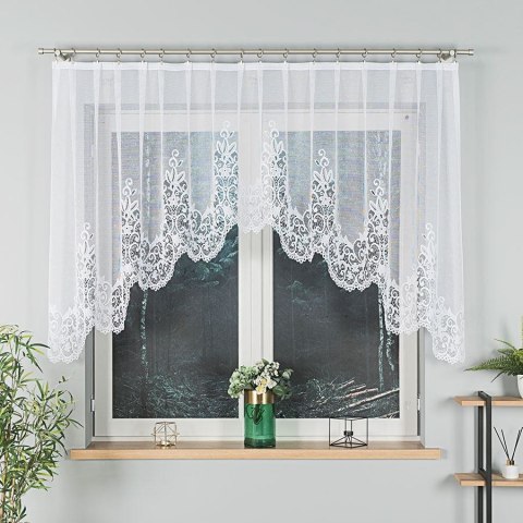 BERENIKA Firanka żakardowa gotowa, szerokość 300 x wysokość 120cm, kolor 001 biały 004304/FBL/001/300120/1