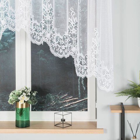 BERENIKA Firanka żakardowa gotowa, szerokość 300 x wysokość 120cm, kolor 001 biały 004304/FBL/001/300120/1