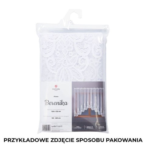 BERENIKA Firanka żakardowa gotowa, szerokość 300 x wysokość 120cm, kolor 001 biały 004304/FBL/001/300120/1