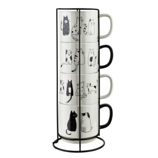COTTELLO Komplet 4 kubków na stojaku370 ml