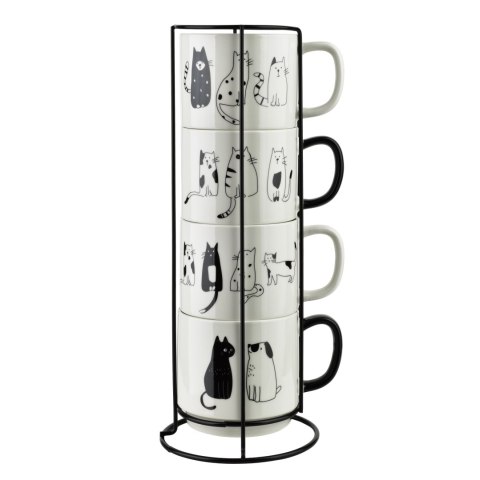 COTTELLO Komplet 4 kubków na stojaku370 ml