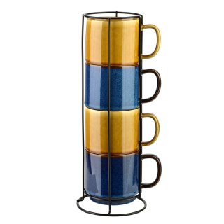 EVIE Komplet 4 kubków na stojaku 400 ml