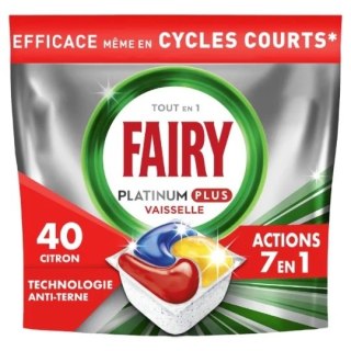 FAIRY Kapsułki PLATINUM PLUS 40szt do zmywarki Lemon 620g
