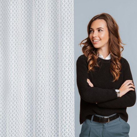 Firana 140x250 Iza biała gotowa na przelotkach Eurofirany