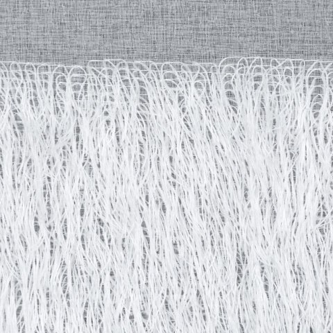 Firana gotowa 140x250 Margaret 6 biała zdobiona moherową nicią gotowa na przelotkach Eurofirany