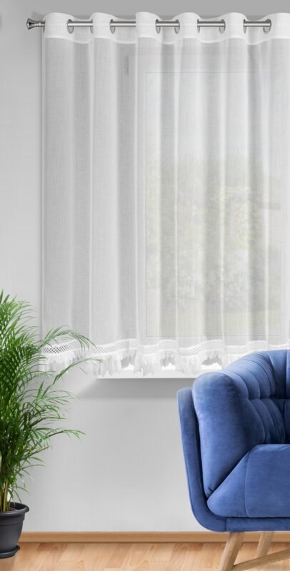 Firana gotowa Kiara 350x150 biała na przelotkach Eurofirany