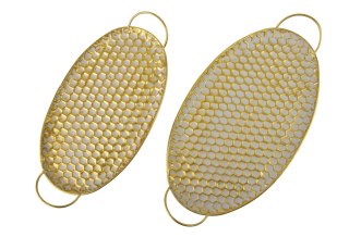HEXAGONE GLOW Komplet 2 tac dekoracyjnych owalne 51x30x3/45x24x3 cm