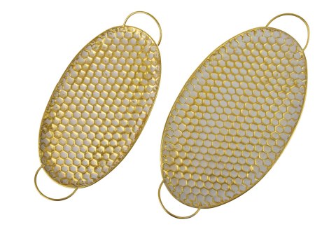 HEXAGONE GLOW Komplet 2 tac dekoracyjnych owalne 51x30x3/45x24x3 cm