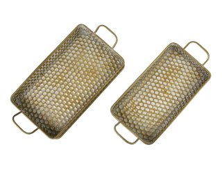 HEXAGONE GLOW Komplet 2 tac dekoracyjnyc prostokąt 48x29x7 cm/44x24x6 cm