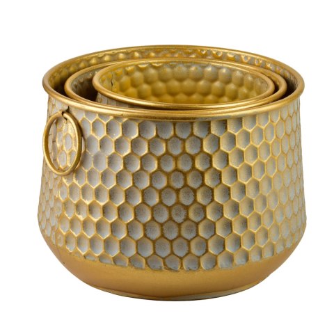 HEXAGONE GLOW Komplet 3 osłonek 30x30xh24/26x26xh22/21x21xh21cm