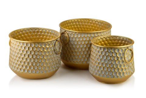 HEXAGONE GLOW Komplet 3 osłonek 30x30xh24/26x26xh22/21x21xh21cm
