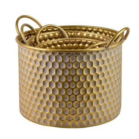HEXAGONE GLOW Komplet 3 osłonekXL:33X37X23/28CM L:27X31X20/25CM M:23,5X27X18/22CM uchwyt