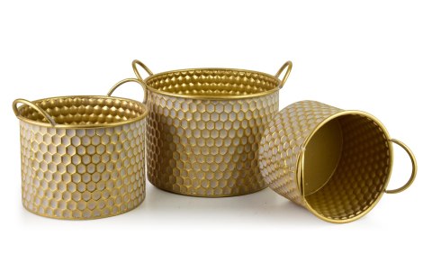 HEXAGONE GLOW Komplet 3 osłonekXL:33X37X23/28CM L:27X31X20/25CM M:23,5X27X18/22CM uchwyt