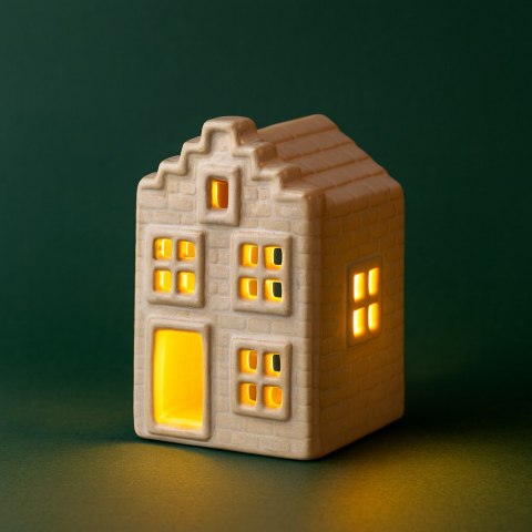 HYTTE Domek ceramiczny LED 5,7x5,7x8,6 cm