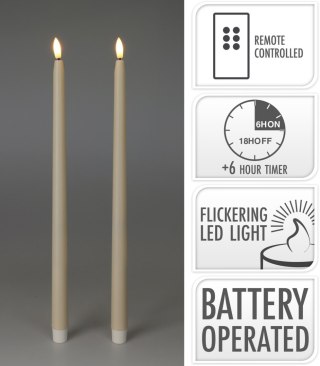 KOMPLET 2 ŚWIEC LED 38CM