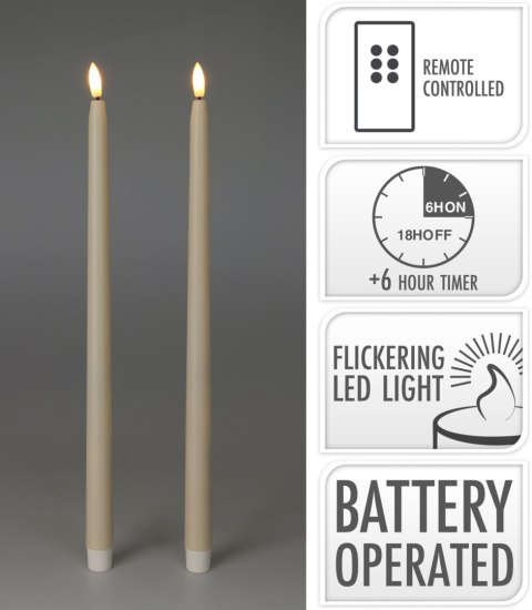 KOMPLET 2 ŚWIEC LED 38CM