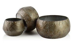 MARINA LEAF Komplet 3 osłonek 26x31x16/2x24x16/15x20x15 cm