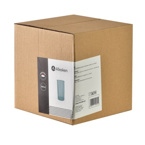 ELISE STRIPES Komplet 4 szklanek 360ml 7x7x15 cm