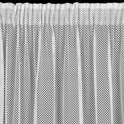 Firana 140x270 Agness biała o strukturze drobnej siatki z falbanką gotowa na taśmie Eurofirany