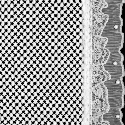 Firana 140x270 Agness biała o strukturze drobnej siatki z falbanką gotowa na taśmie Eurofirany