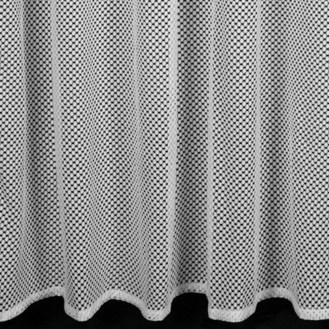 Firana 140x270 Agness biała o strukturze drobnej siatki z falbanką gotowa na taśmie Eurofirany