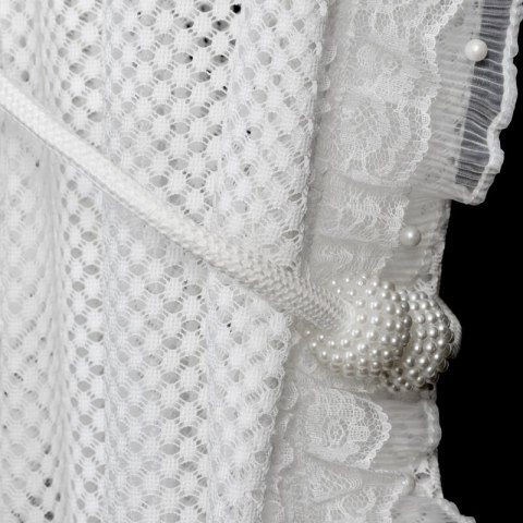 Firana 140x270 Agness biała o strukturze drobnej siatki z falbanką gotowa na taśmie Eurofirany