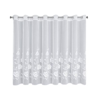 Firana 350x150 Natali biała gotowa na przelotkach Eurofirany