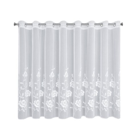 Firana 350x150 Natali biała gotowa na przelotkach Eurofirany