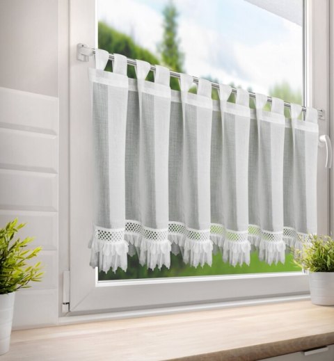 Firana gotowa 150x60 Katrin na szelkach biała Eurofirany