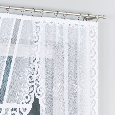 Firana żakardowa gotowa 250x120 001 biała Rozalia