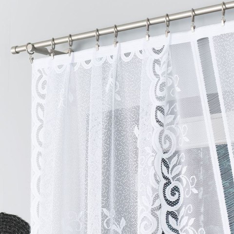 Firana żakardowa gotowa 250x120 001 biała Rozalia